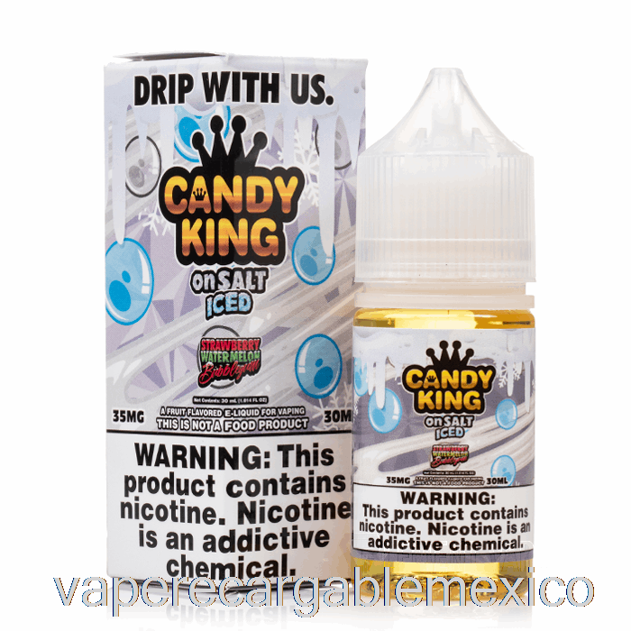 Vape Recargable Chicle Helado De Sandía Y Fresa - Candy King On Salt - 30ml 50mg